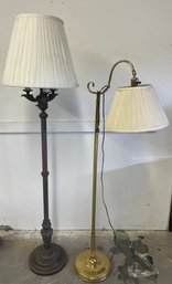 Two Contemporary Metal Floor Lamps
