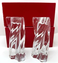 Pair Baccarat Crystal Candle Holders In Original Boxes, France