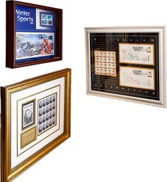 Framed Commemorative Stamps - 'C' Winter Sports, Millenium, Black Heritage