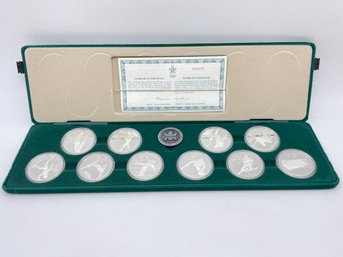 1988 Winter Olympic, Canadian Royal Mint , 10 X $20 Silver Coins Proof Set WCOA And Green Velvet Case.