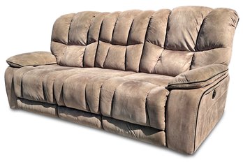 A Modern Reclining Italian Suede Sofa