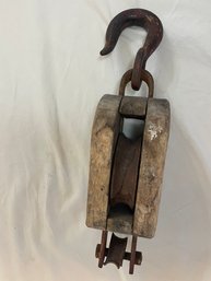 Antique Wood Pulley