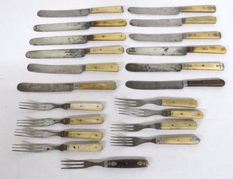 A Selection Of Civil War Era Bone Handled Forks & Knives - Reenactors, Display, History In Your Hands!