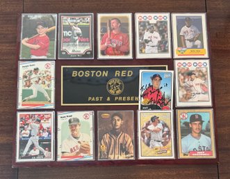 Boston Red Sox Past & Present Baseball Card Collection With Signed Mike OKeefe Card