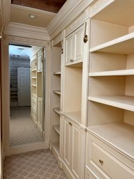 A Custom Crafted Ornate Dressing Room Including Shoe Racks