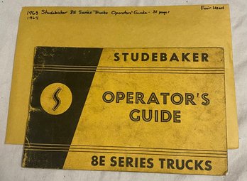 1963 Studebaker 8E Series Trucks Operators Guide