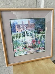 Vintage Watercolor Country Cottage And Garden Wall Art
