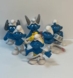 6 Schleich German Miniature Smurfs