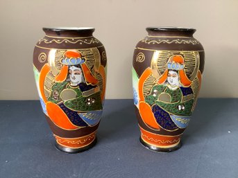 Miniature Satuma Style Vase Set Made In Japan