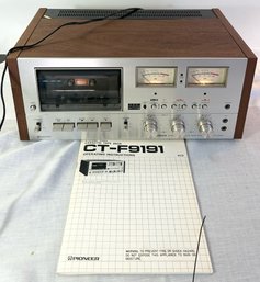Vintage Pioneer Cassette Tape Deck Model CT-F9191 W/ Manual