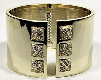 Victoria's Secret Gold Tone Rhinestone Hinged Cuff Bracelet