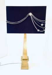 Design Studio New Brass Lamp With Black Bejeweled Shade