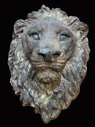 Large Heavy Cast Resin Lion Head Wall Hanging