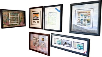 Framed Commemorative Stamps - 'J' Trains, Florida, Animals, Submarines, Aquarium Fish And More