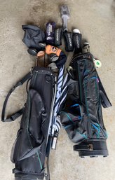 Two Sets Of Custom Golf Clubs And Bags