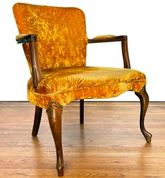 A Vintage Arm Chair In Crushed Velvet