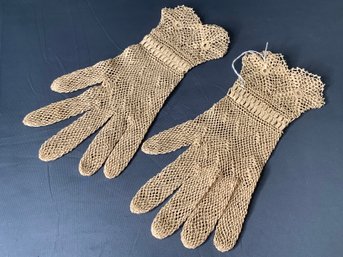 Vintage Crocheted Tatting Gloves