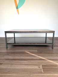 Barkman Zebrawood Two Tier Coffee Table W/ Steel Legs