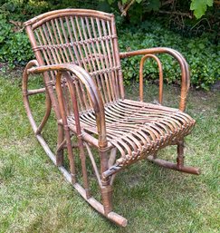 A Vintage Rattan Rocking Chair - Possibly Heywood Wakefield