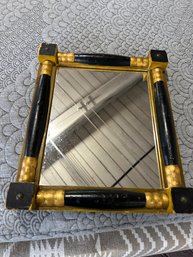 Small Vintage  Black And Gold Wall Mirror