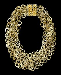 Vogue Jlry 10 Strand Link Necklace