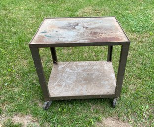 Metal Workshop Table, Stand, Shelf On Wheels - Very Sturdy