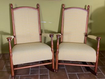 2 Piece Wooden Rocking Chair Set