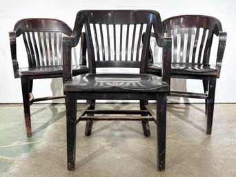 Three Antique Mahogany Jurors Chairs (1920's)