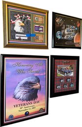 Framed Commemorative Stamps - 'I' Sporty Cars, Images From Space, Honoring Those Who Served