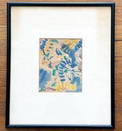 An Original Vintage Abstract Watercolor, C. 1960's, Unsigned.