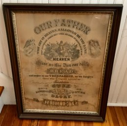 Antique 1868 Lords Prayer Our Father