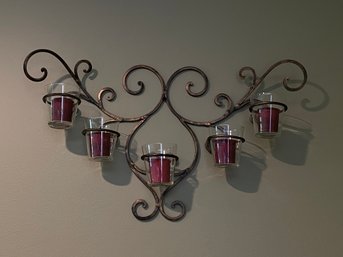 Wrought Iron Wall Mount Candle Holder