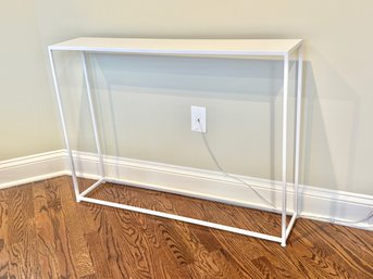 White High Gloss Painted Narrow Console Table