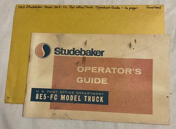 1963 Studebaker Model 8E5-FC Post Office Truck Operators Guide