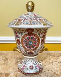 A Vintage Hand Painted Ceramic Lidded Urn