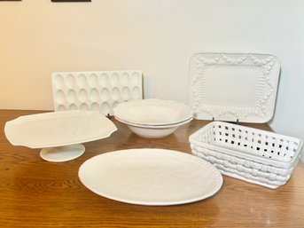 White Tabletop Serving Pieces 6 Pieces