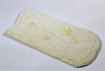 Vintage Beaded Eyeglass Case In White