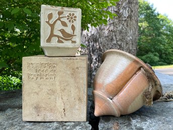 Trio Of Vintage Planters Including One From Bennington Pottery Of Vermont