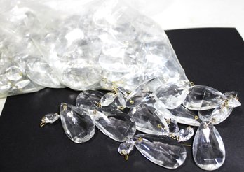 Large Bag Lot Approximately 80 Crystal Prisms