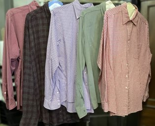 Five Button Down Shirts- Brooks Brothers, Two Ralph Lauren, Two Donna Karan NY-Size L