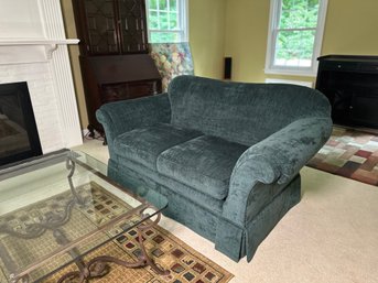 Berkeley Hall Collection Plush Green Love Seat Sofa