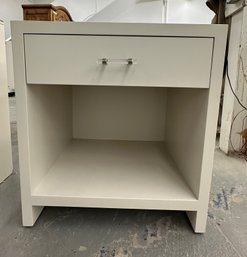 Very Nice White Bedside Wood Table- 1 Drawer & Empty Space ***Separate Pick-Up Location Sat. Aug. 10