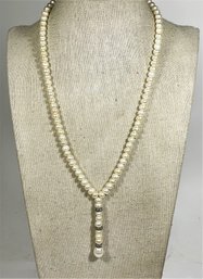 Genuine Cultured Pearl Necklace Having Drop