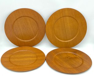 Set Of 4 Vintage Danish Teak Plates Morsbak Style