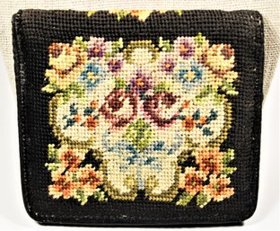 Made In Austria Fine Vintage Needlepoint Change Purse Wallet