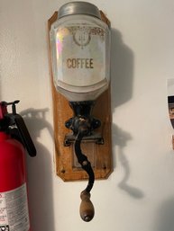 Antique Wall Mounted Coffee Grinder.