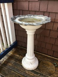 Very Unusual Cast Iron And Lead Birdbath - Very Heavy - Fluted Cast Iron Pedestal - Fantastic Vintage Find WOW