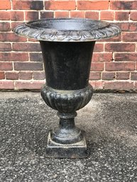 (2 Of 2) Bid Is For One Antique Victorian Style Cast Iron Garden Urn - Bid Is For ONE - We Have Two Urns !