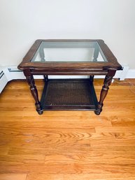 Canned Glass Top Side Table #1