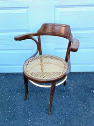 Vintage Bent Wood Cane Chair For Finish/restoration